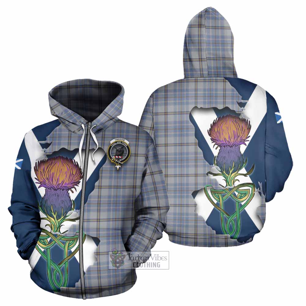 Tartan Vibes Clothing Tweedie Tartan Family Crest Hoodie Scottish Thistle Celtic Inspired
