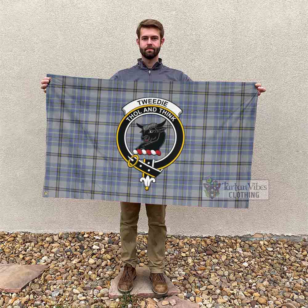 Tartan Vibes Clothing Tweedie Tartan House Flag with Family Crest