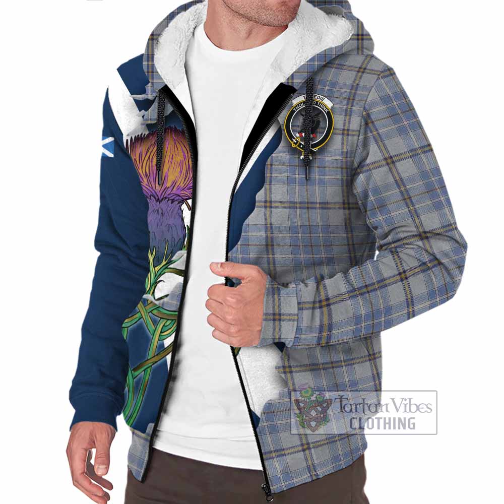 Tartan Vibes Clothing Tweedie Tartan Family Crest Sherpa Hoodie Scottish Thistle Celtic Inspired