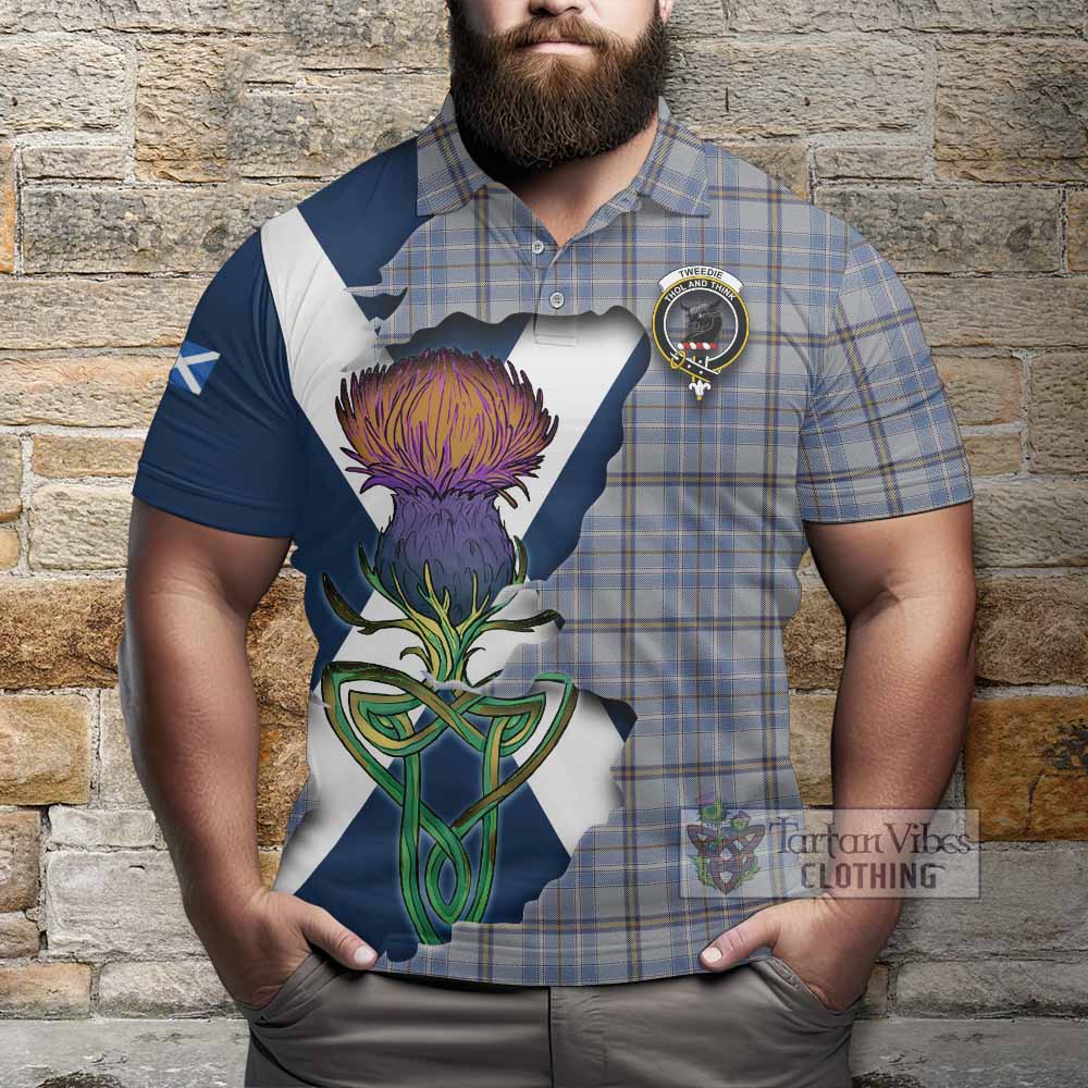 Tartan Vibes Clothing Tweedie Tartan Family Crest Polo Shirt Scottish Thistle Celtic Inspired