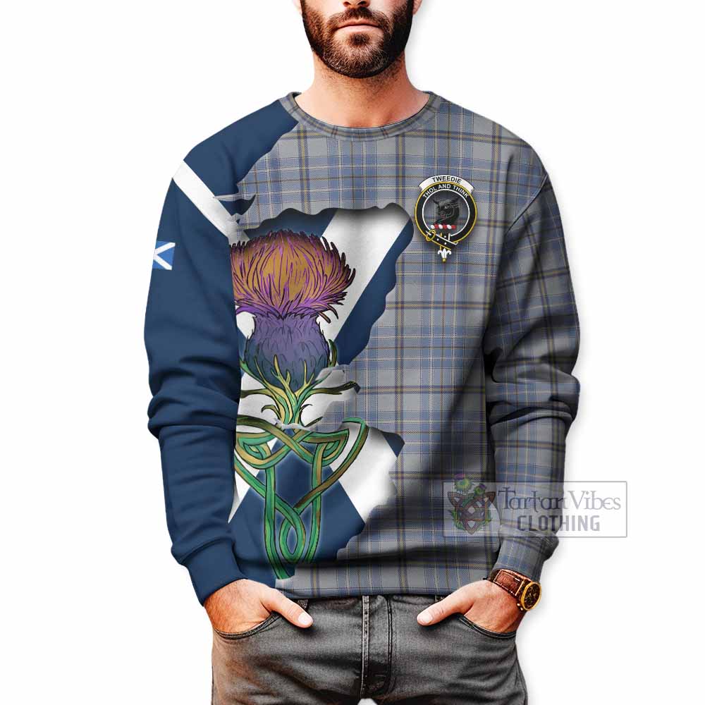 Tartan Vibes Clothing Tweedie Tartan Family Crest Sweatshirt Scottish Thistle Celtic Inspired