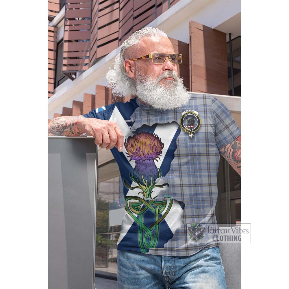 Tartan Vibes Clothing Tweedie Tartan Family Crest Cotton T-shirt Scottish Thistle Celtic Inspired