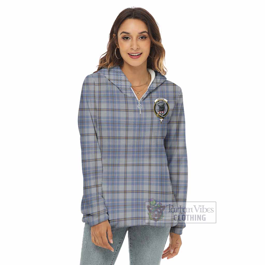 Tartan Vibes Clothing Tweedie Tartan Crest Women's Borg  Half Zip Fleece Hoodie