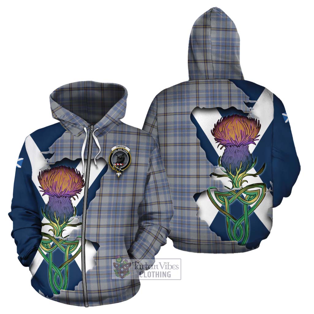 Tartan Vibes Clothing Tweedie Tartan Family Crest Cotton Hoodie Scottish Thistle Celtic Inspired