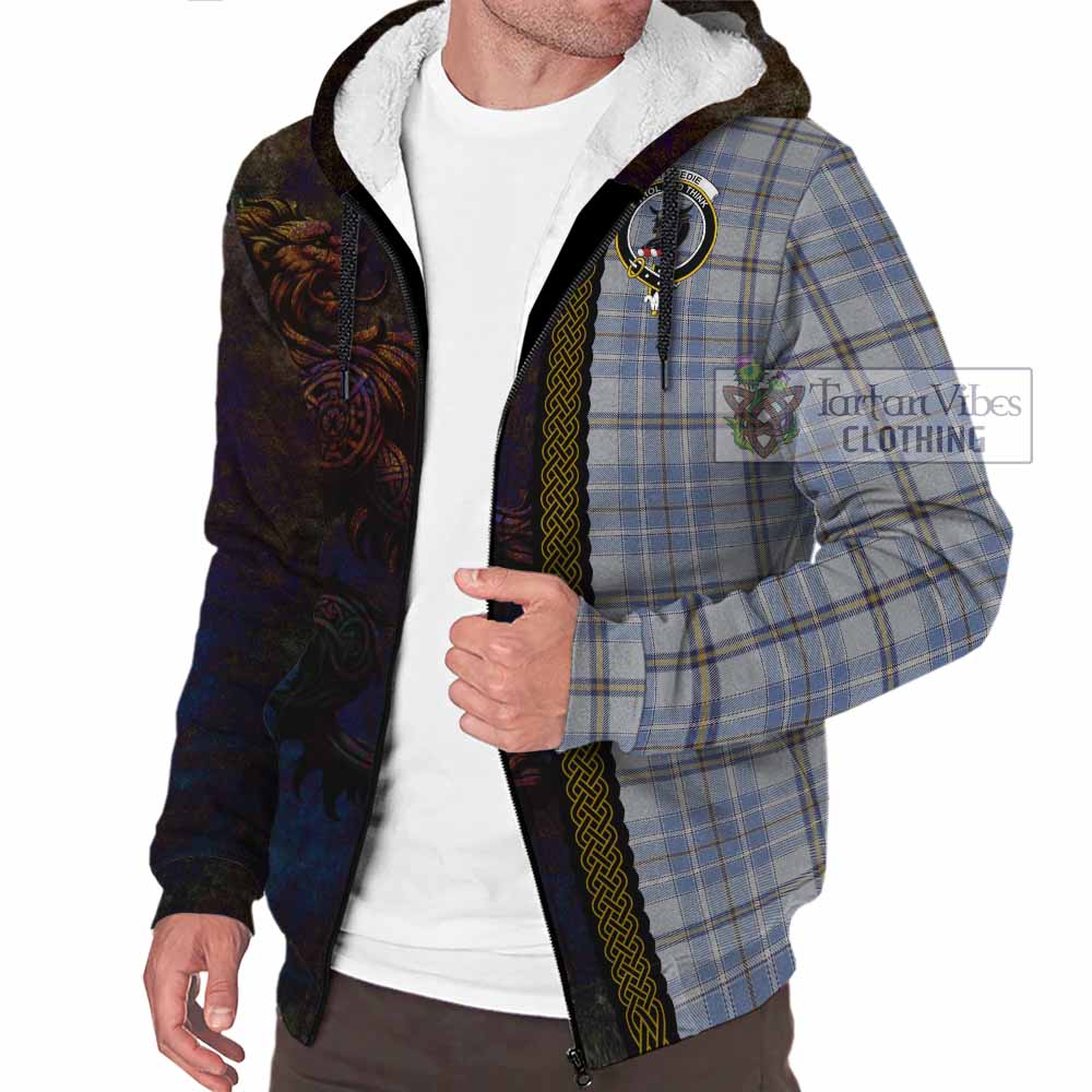 Tartan Vibes Clothing Tweedie Tartan Family Crest Sherpa Hoodie Alba Gu Brath Be Brave Lion Ancient Style