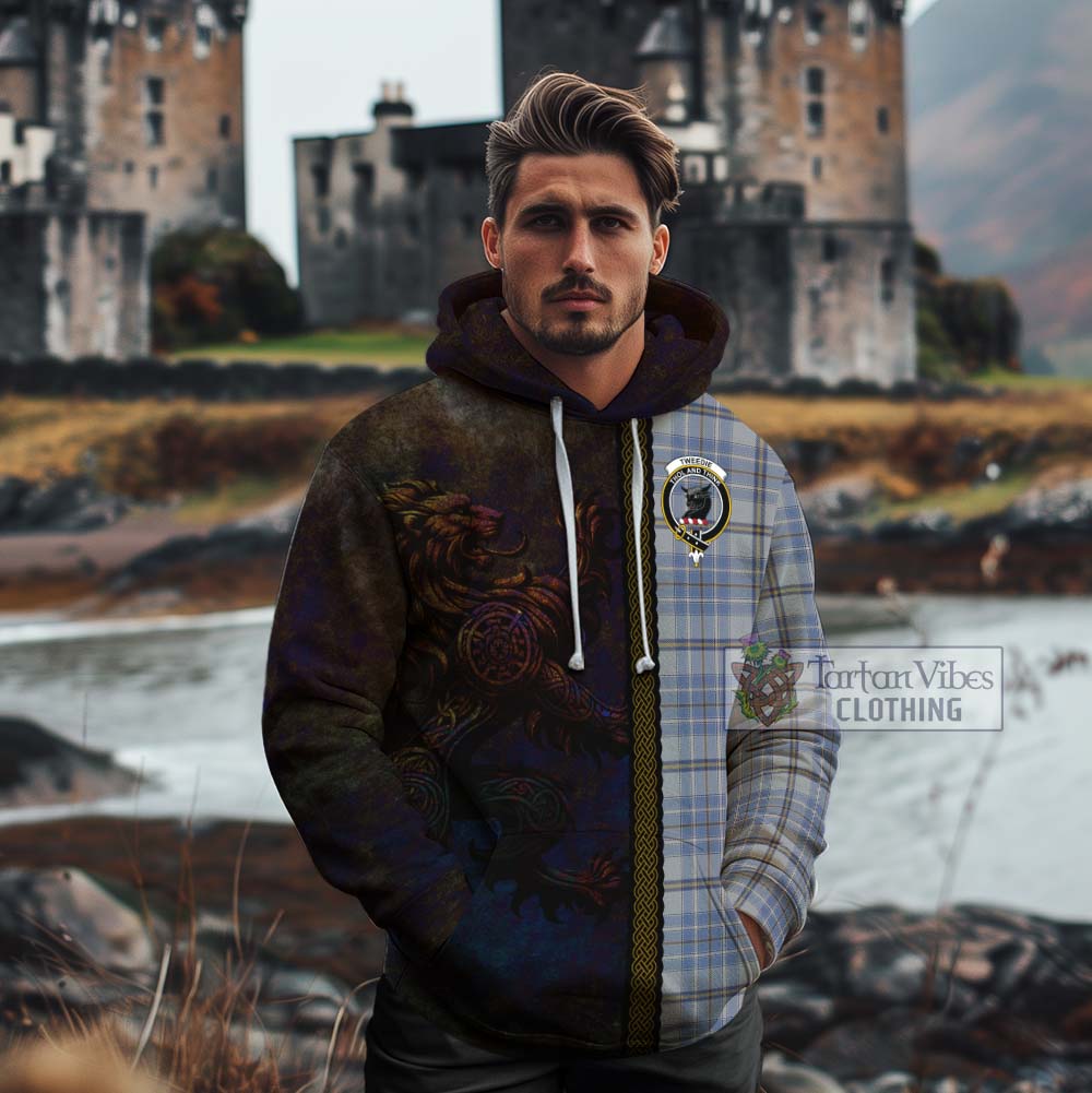 Tartan Vibes Clothing Tweedie Tartan Family Crest Cotton Hoodie Alba Gu Brath Be Brave Lion Ancient Style