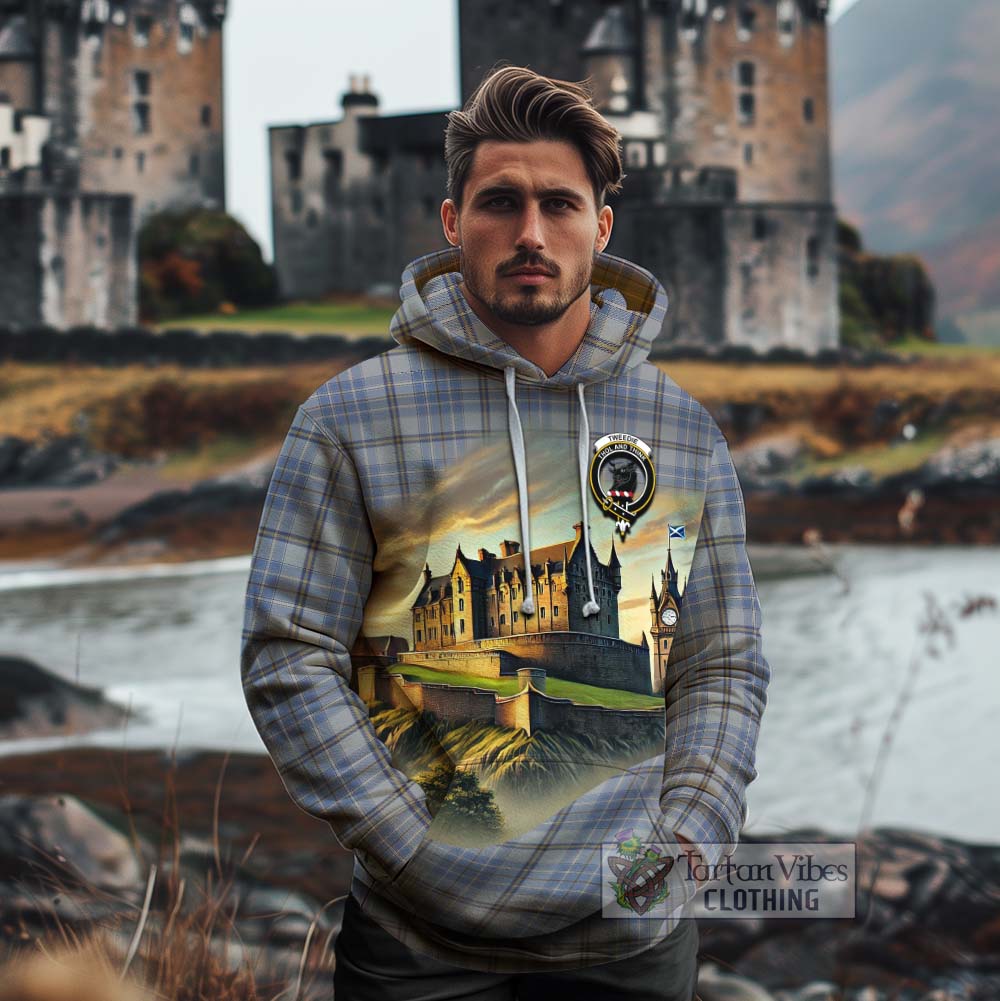 Tartan Vibes Clothing Tweedie Tartan Family Crest Cotton Hoodie with Scottish Ancient Castle Style