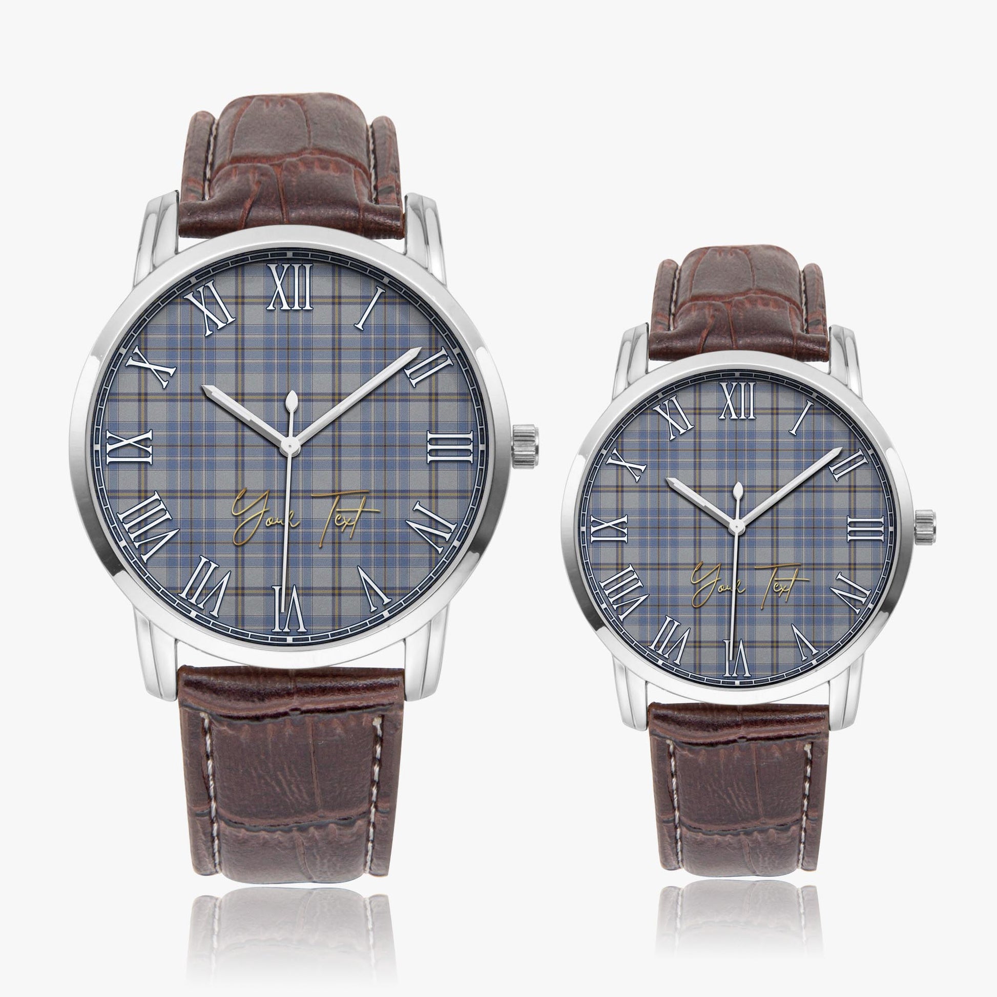 Tweedie Tartan Personalized Your Text Leather Trap Quartz Watch - Tartan Vibes Clothing