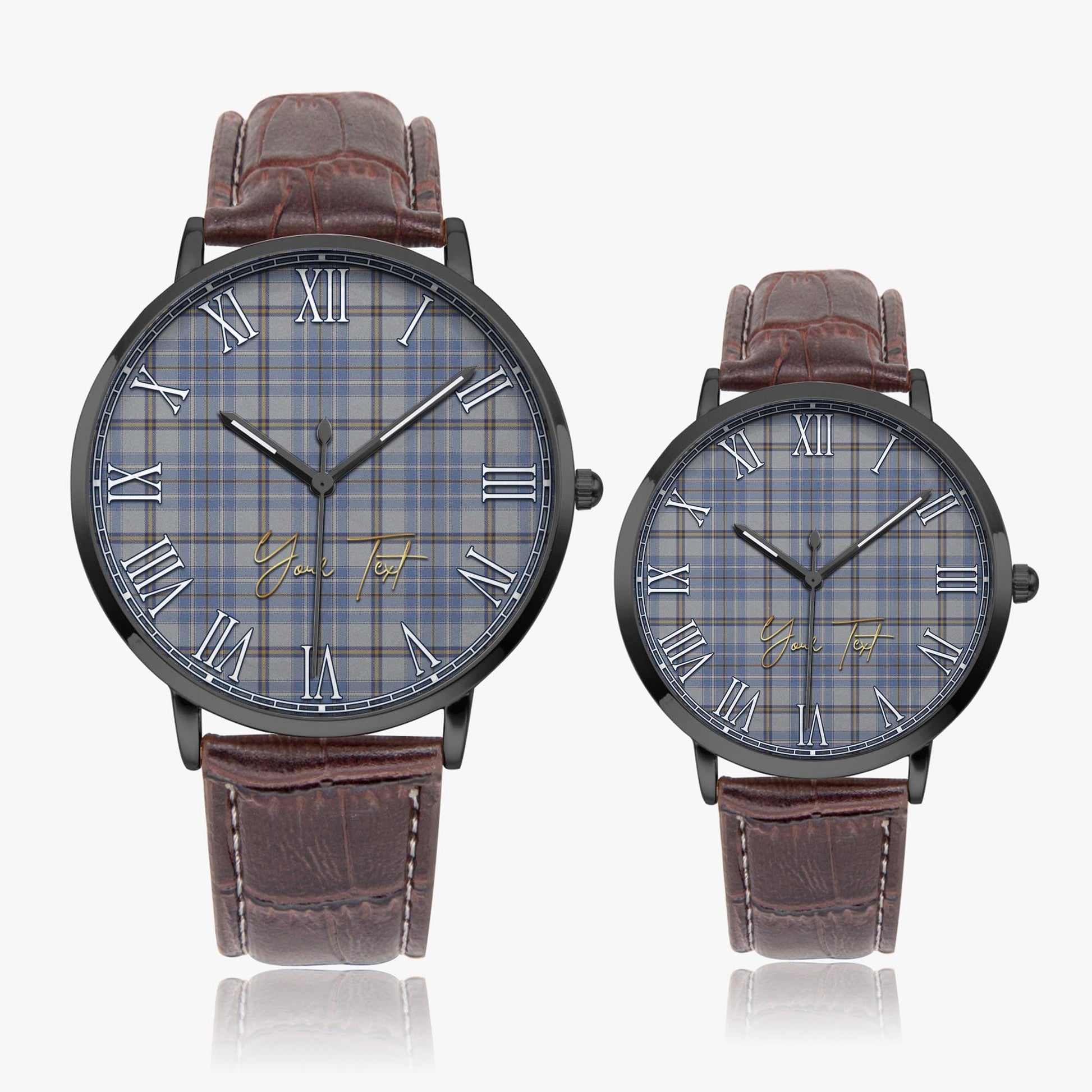 Tweedie Tartan Personalized Your Text Leather Trap Quartz Watch - Tartan Vibes Clothing