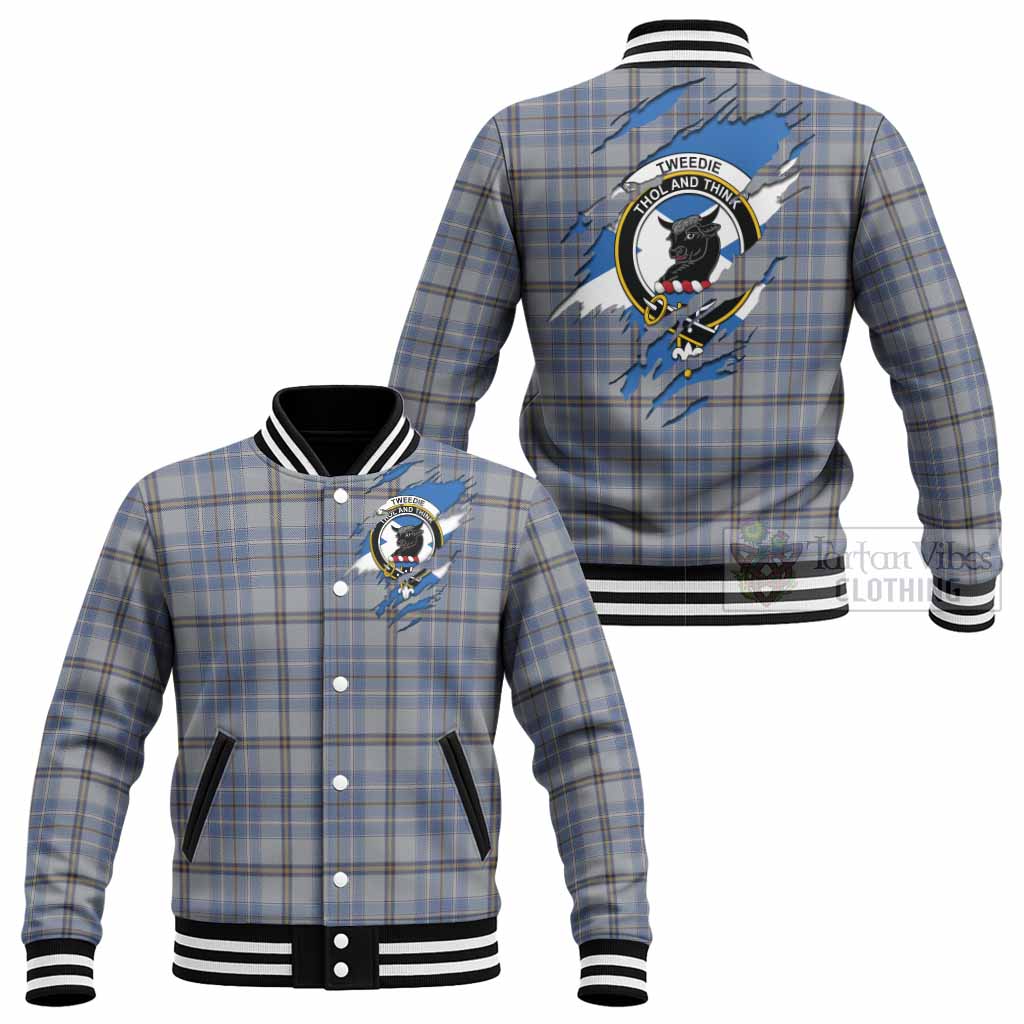 Tweedie Clan Crest In Me Tartan Baseball Jacket Scotland Flag Style