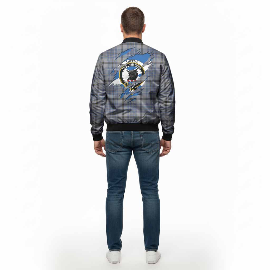 Tweedie Clan Crest In Me Tartan Bomber Jacket Scotland Flag Style