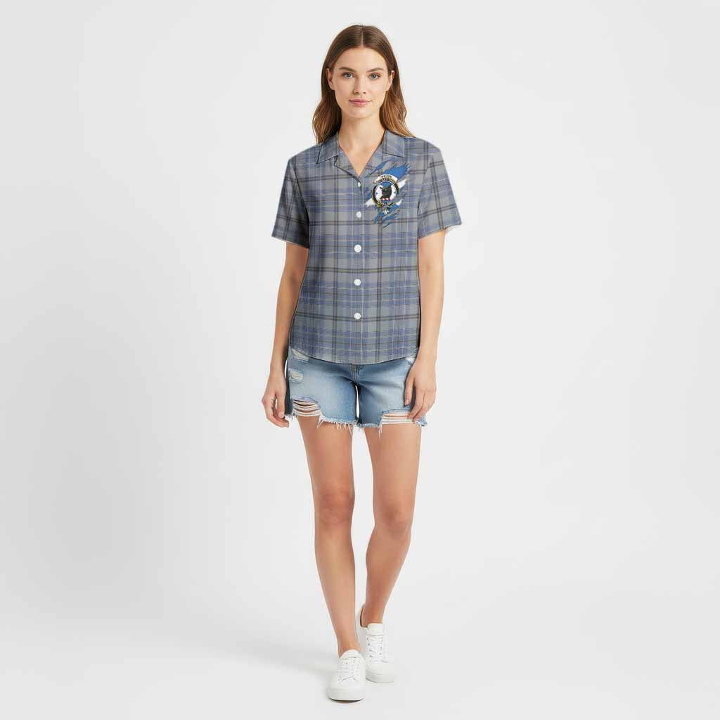 Tweedie Clan Crest In Me Tartan Cotton Hawaiian Shirt Scotland Flag Style