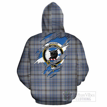 Tweedie Clan Crest In Me Tartan Cotton Hoodie Scotland Flag Style