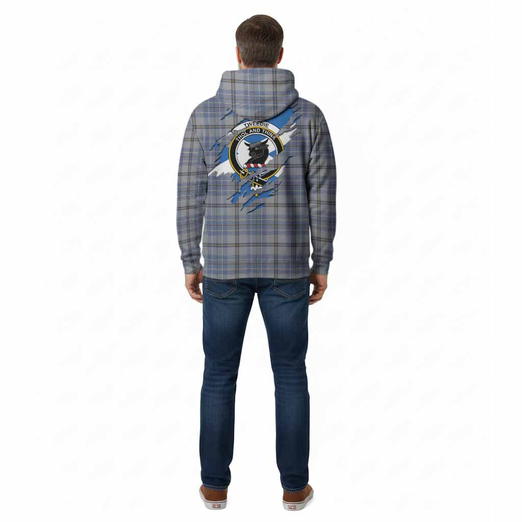 Tweedie Clan Crest In Me Tartan Cotton Hoodie Scotland Flag Style