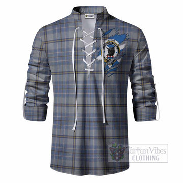 Tweedie Clan Crest In Me Tartan Ghillie Shirt Scotland Flag Style