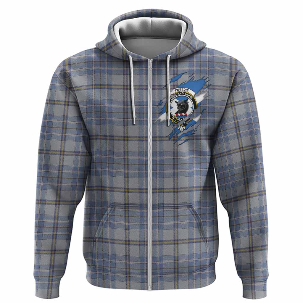 Tweedie Clan Crest In Me Tartan Hoodie Scotland Flag Style
