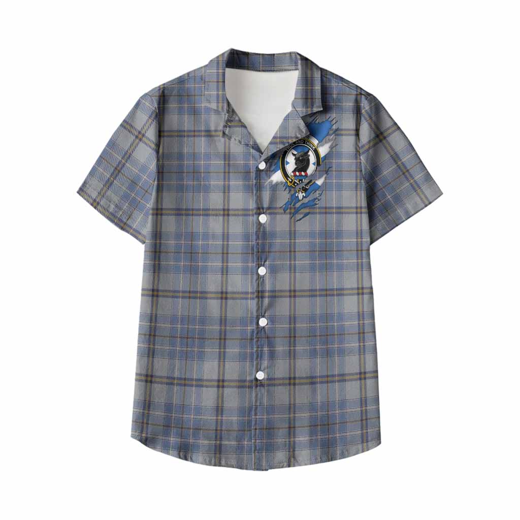 Tweedie Clan Crest In Me Tartan Kid Hawaiian Shirt Scotland Flag Style