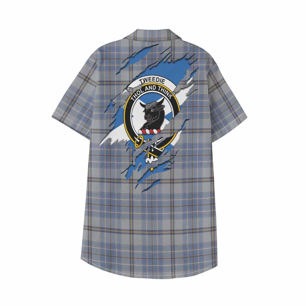 Tweedie Clan Crest In Me Tartan Kid Hawaiian Shirt Scotland Flag Style