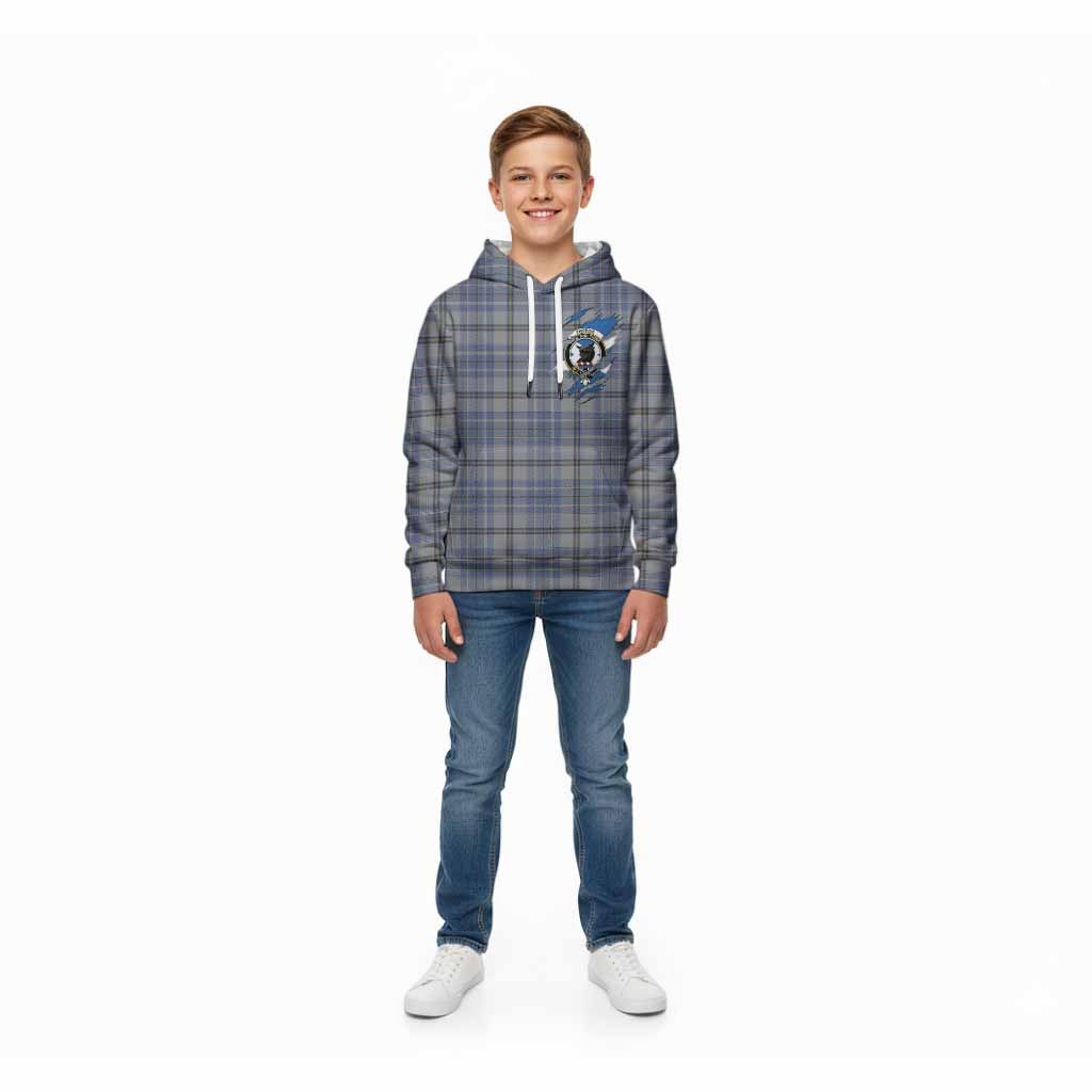 Tweedie Clan Crest In Me Tartan Kid Hoodie Scotland Flag Style