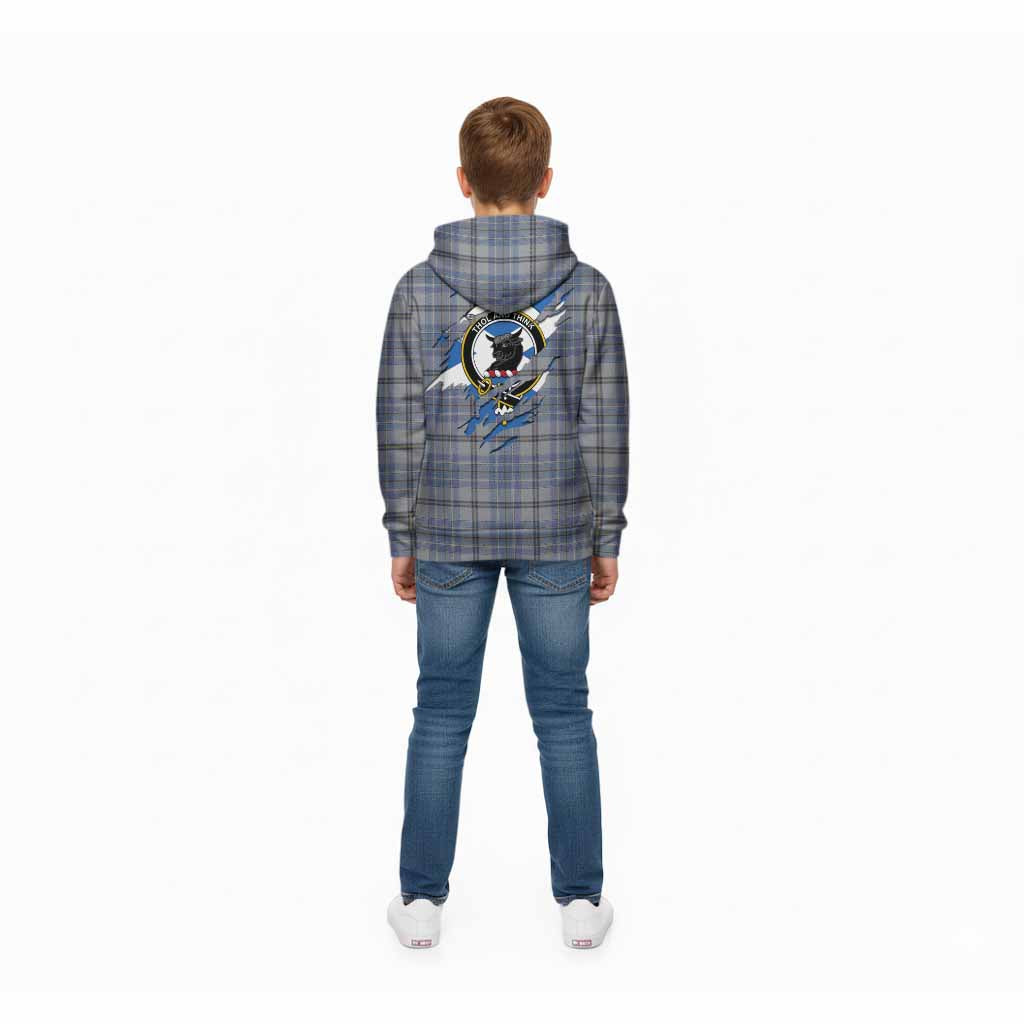 Tweedie Clan Crest In Me Tartan Kid Hoodie Scotland Flag Style