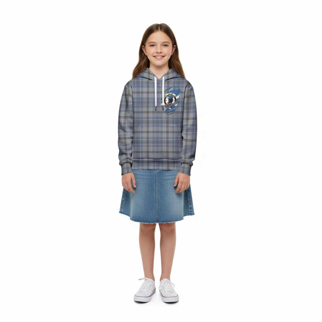 Tweedie Clan Crest In Me Tartan Kid Hoodie Scotland Flag Style