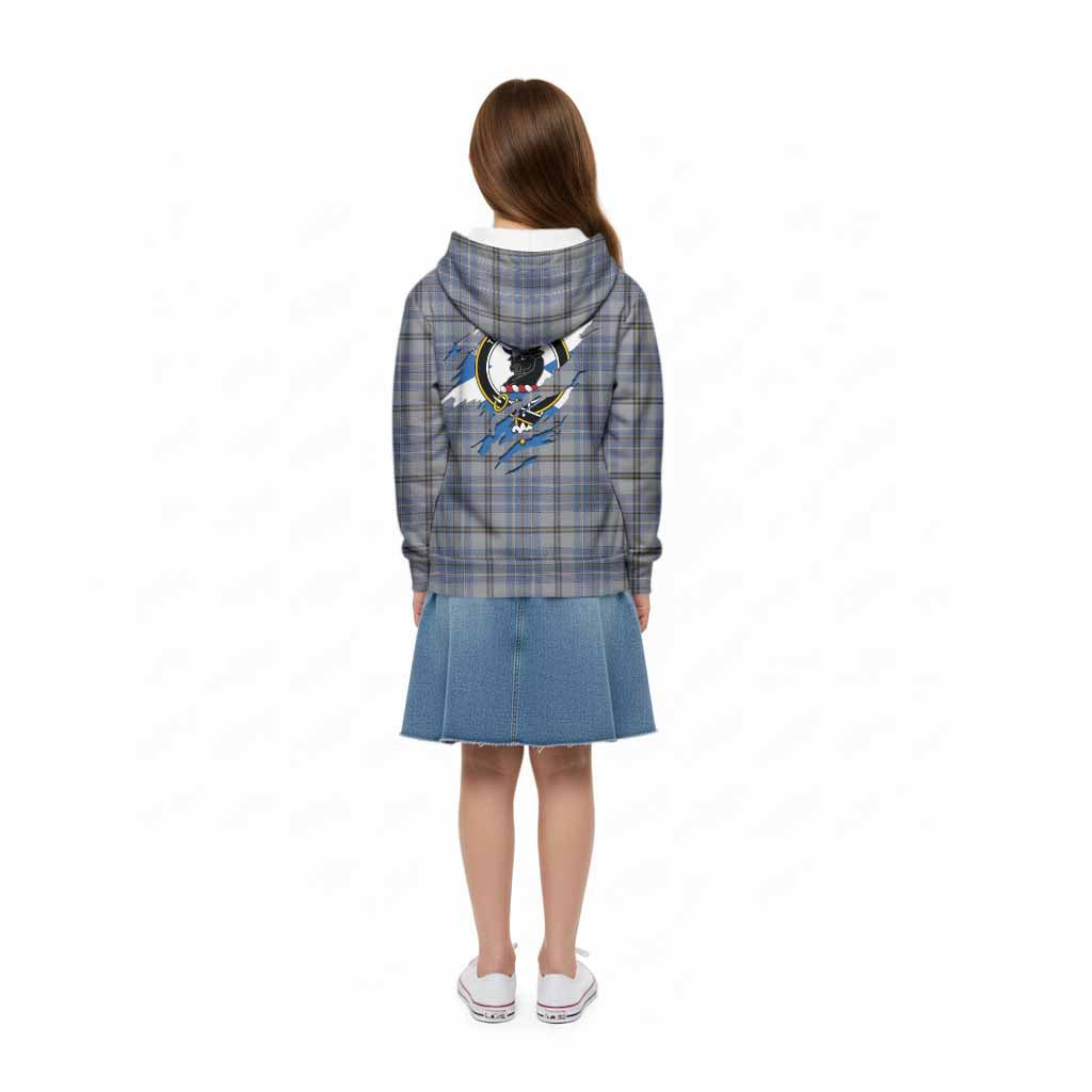Tweedie Clan Crest In Me Tartan Kid Hoodie Scotland Flag Style