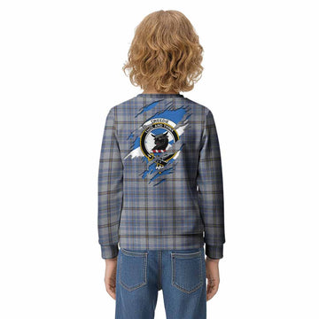 Tweedie Clan Crest In Me Tartan Kid Knitted Sweatshirt Scotland Flag Style
