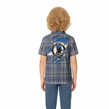 Tweedie Clan Crest In Me Tartan Kid Polo Shirt Scotland Flag Style
