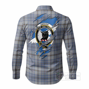 Tweedie Clan Crest In Me Tartan Long Sleeve Button Shirts Scotland Flag Style