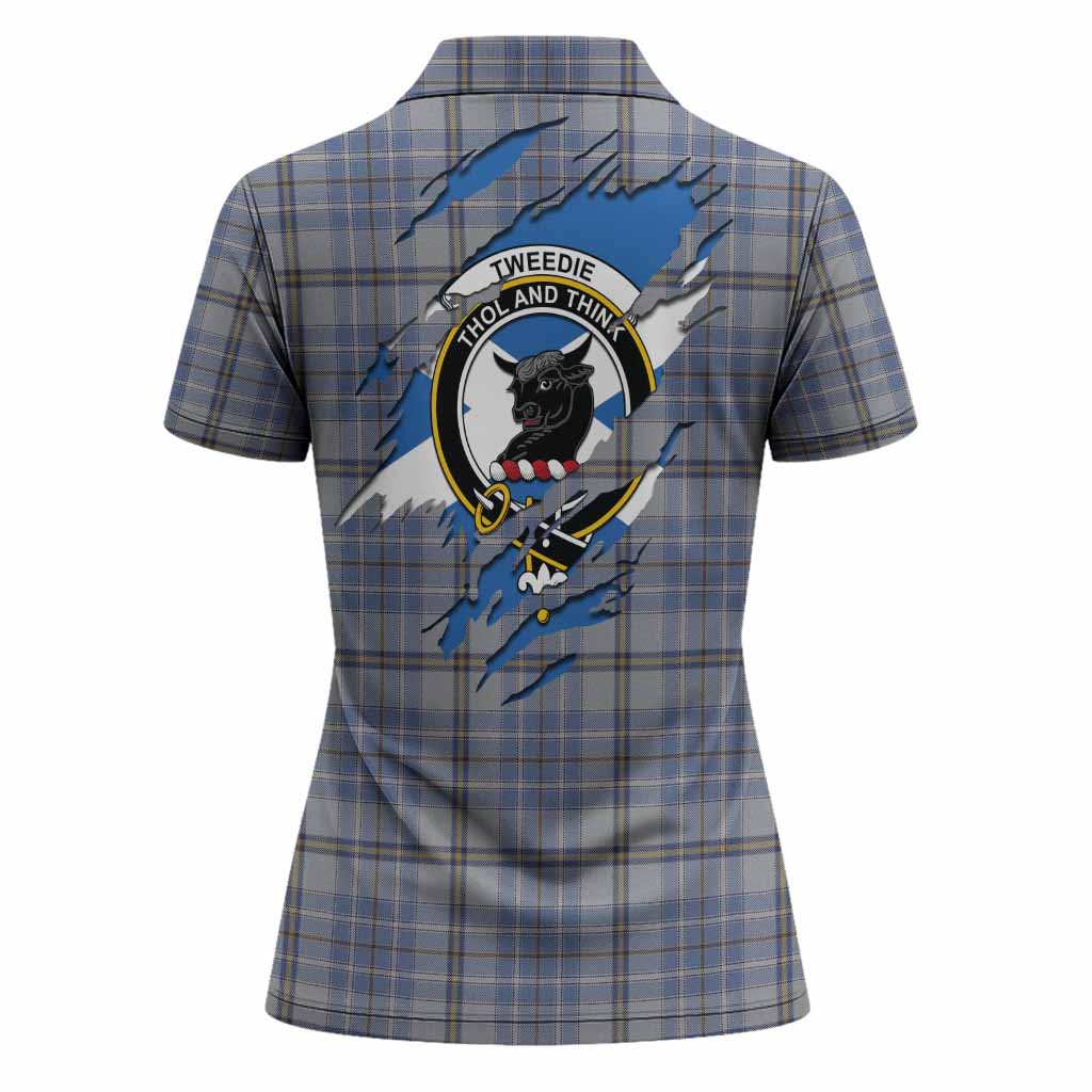 Tweedie Clan Crest In Me Tartan Women Polo Shirt Scotland Flag Style