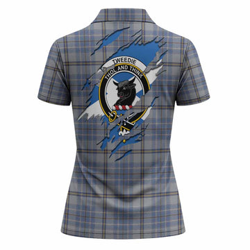 Tweedie Clan Crest In Me Tartan Women Polo Shirt Scotland Flag Style