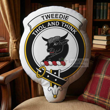Tweedie Clan Crest Shaped Throw Pillow, Scottish Clan Badge Decorative Pillow