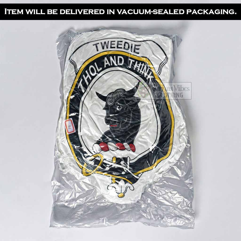 Tweedie Clan Crest Shaped Throw Pillow, Scottish Clan Badge Decorative Pillow