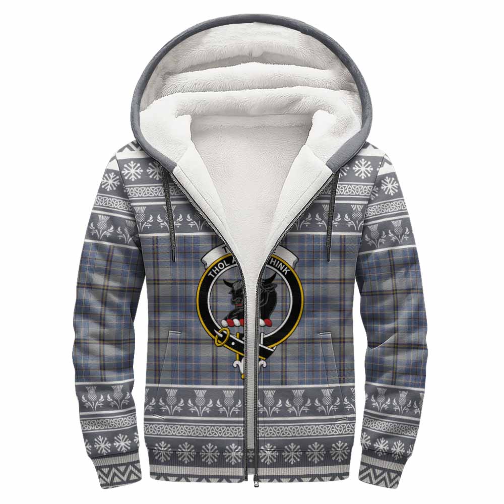Tweedie Clan Tartan Christmas Fleece Hoodie with Family Crest - Tartan Vibes Clothing