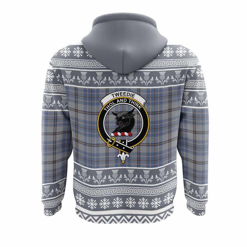 Tweedie Clan Tartan Christmas Hoodie with Family Crest - Tartan Vibes Clothing