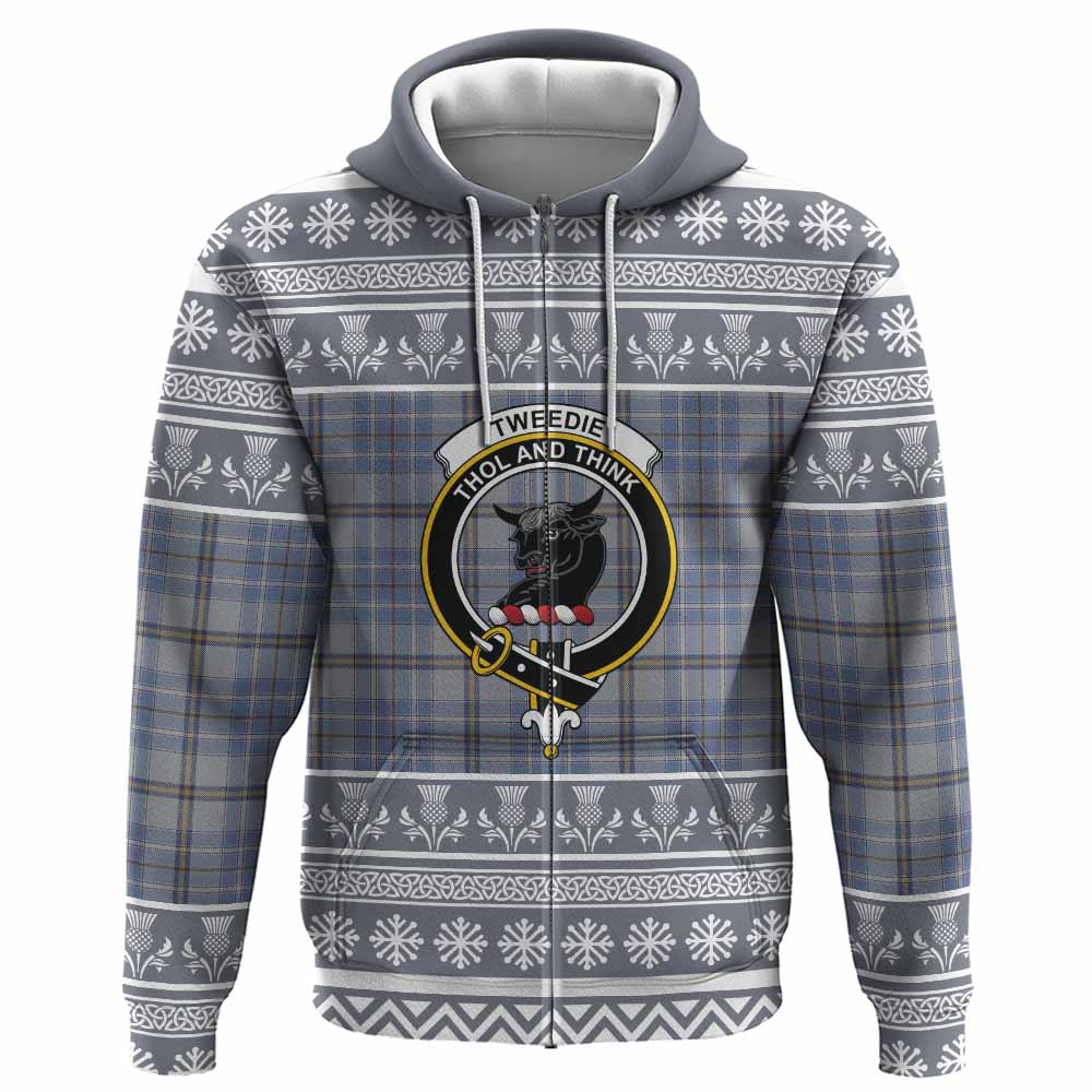 Tweedie Clan Tartan Christmas Hoodie with Family Crest - Tartan Vibes Clothing