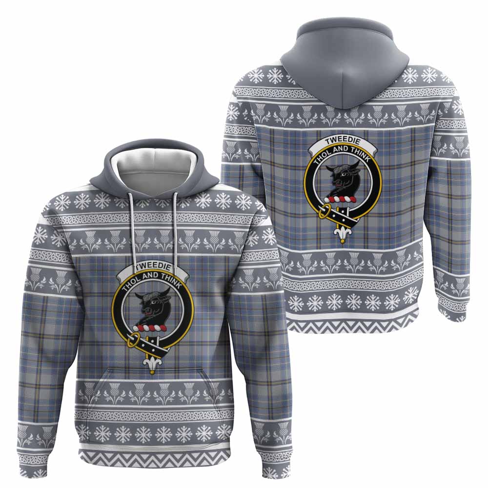 Tweedie Clan Tartan Christmas Hoodie with Family Crest - Tartan Vibes Clothing