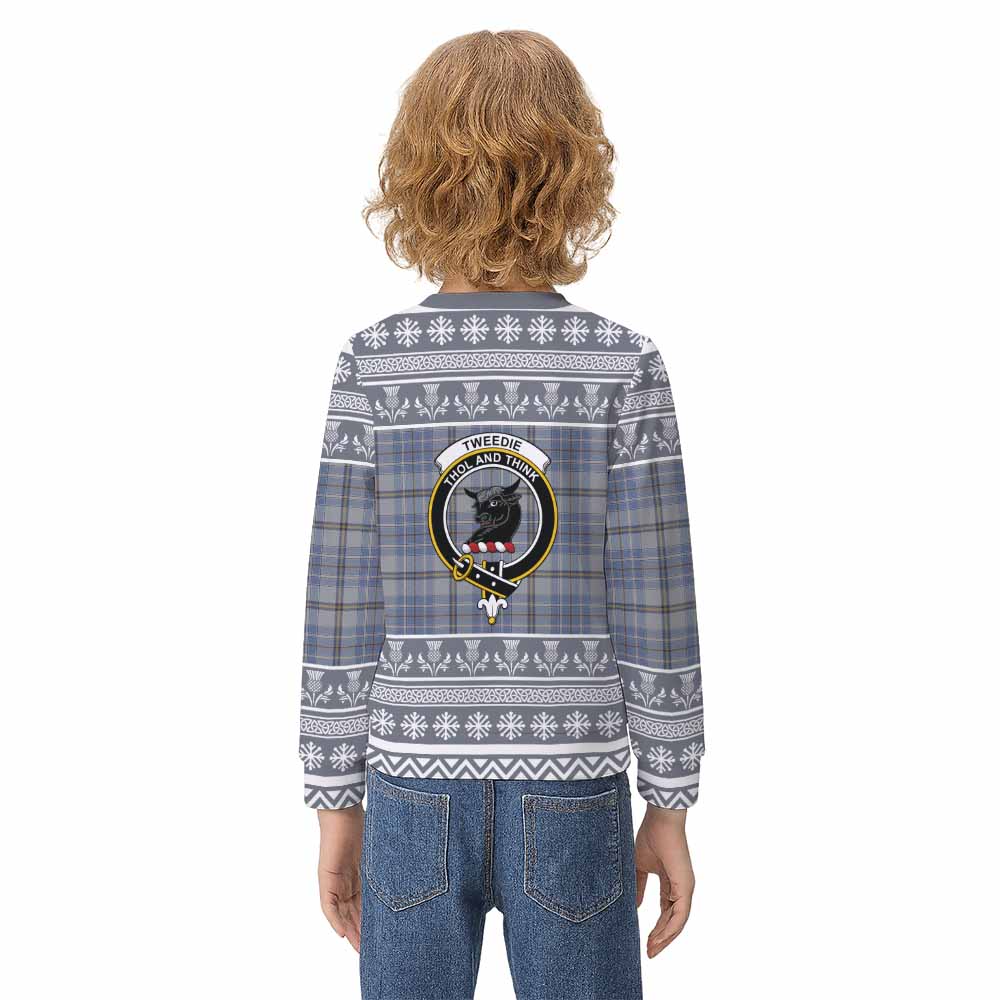 Tweedie Clan Tartan Christmas Kid Ugly Sweatshirt with Family Crest - Tartan Vibes Clothing