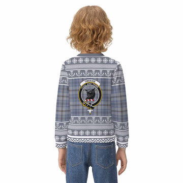 Tweedie Clan Tartan Christmas Kid Ugly Sweatshirt with Family Crest