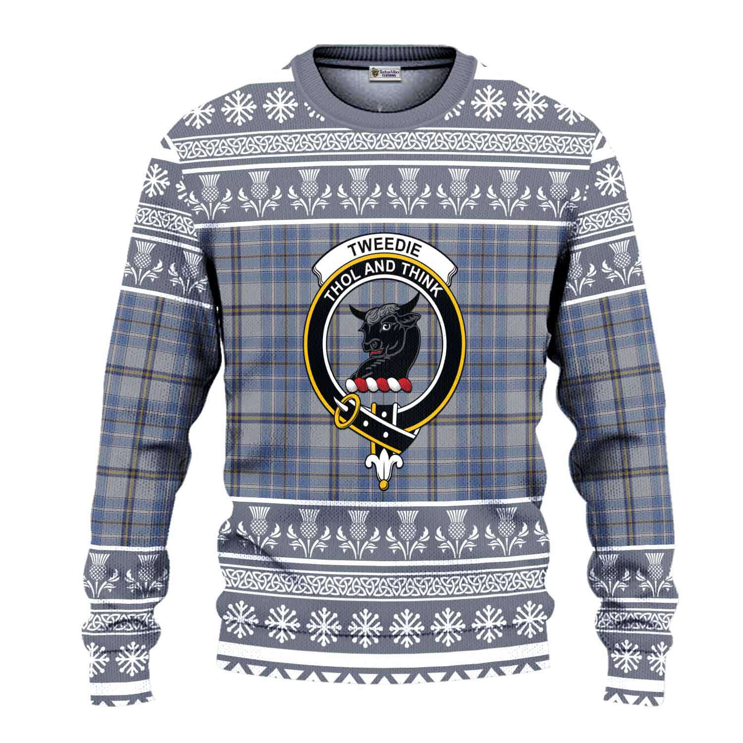 Tweedie Clan Tartan Christmas Ugly Sweater with Family Crest - Tartan Vibes Clothing