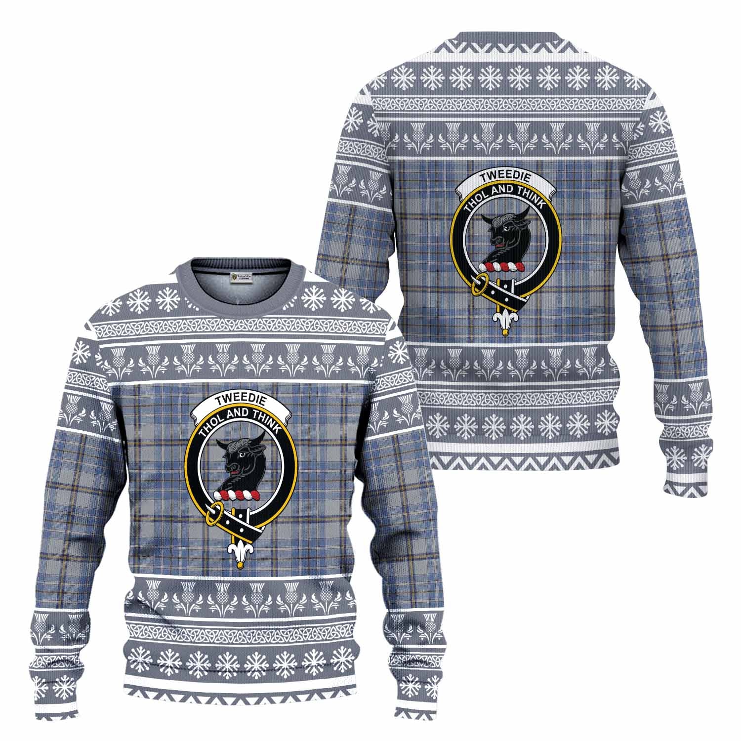 Tweedie Clan Tartan Christmas Ugly Sweater with Family Crest - Tartan Vibes Clothing
