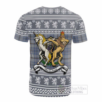 Tweedie Clan Tartan Crest Christmas Cotton T-shirt Coat of Arms Funny Style