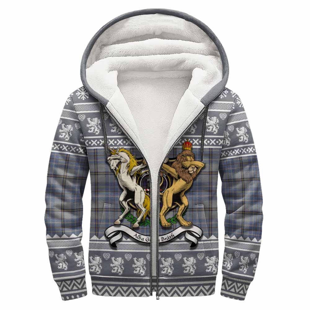 Tweedie Clan Tartan Crest Christmas Fleece Hoodie Coat of Arms Funny Style - Tartan Vibes Clothing