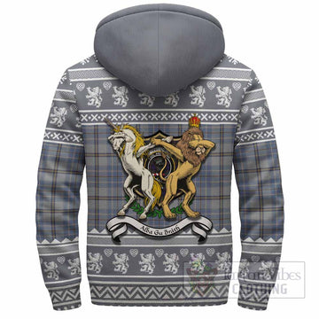 Tweedie Clan Tartan Crest Christmas Fleece Hoodie Coat of Arms Funny Style