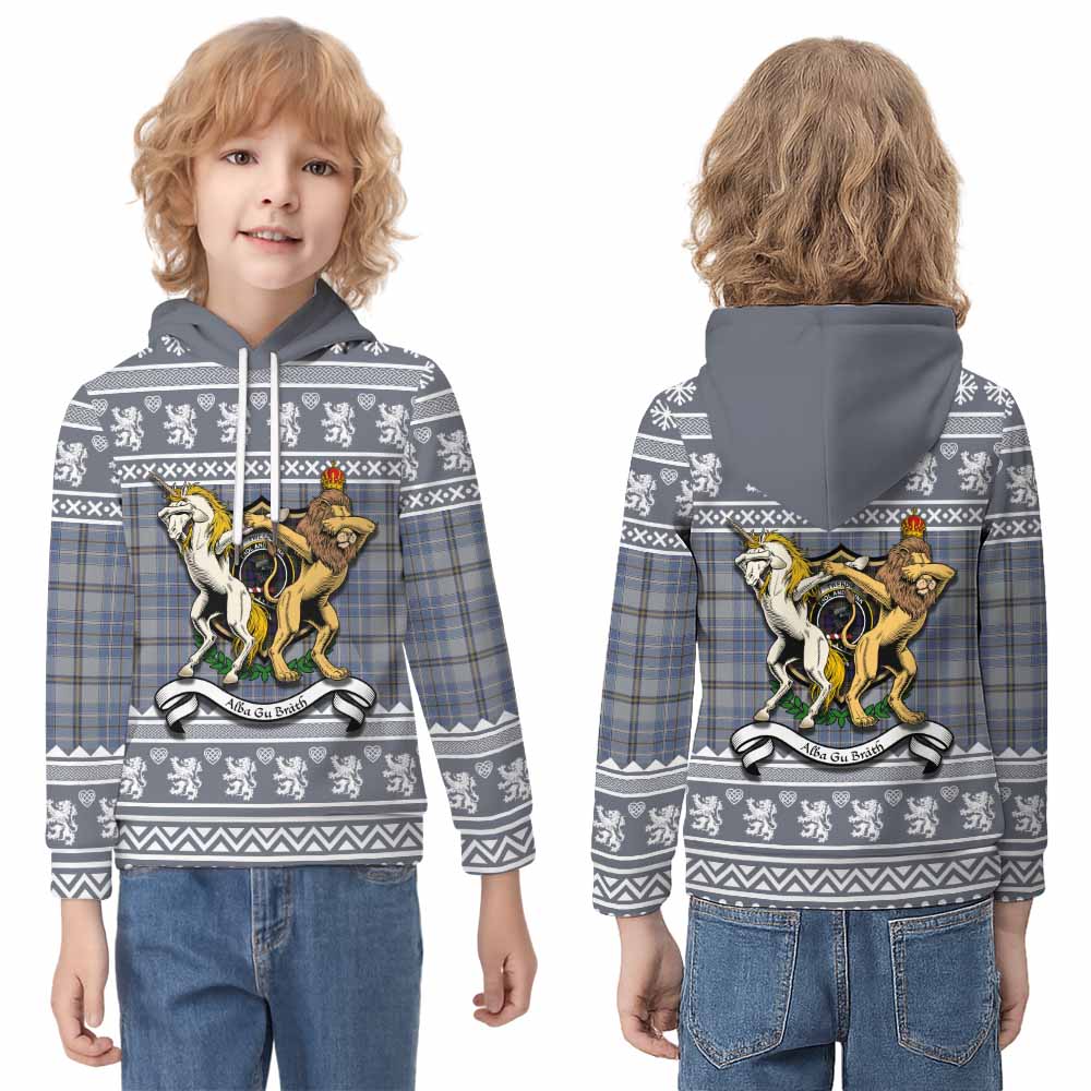 Tweedie Clan Tartan Crest Christmas Kid Hoodie Coat of Arms Funny Style - Tartan Vibes Clothing