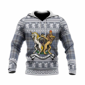 Tweedie Clan Tartan Crest Christmas Knitted Hoodie Coat of Arms Funny Style