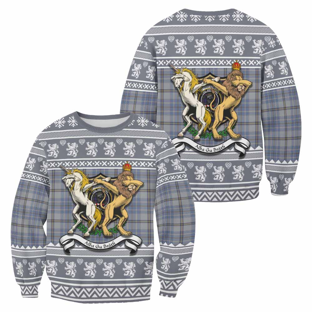 Tweedie Clan Tartan Crest Christmas Sweatshirt Coat of Arms Funny Style - Tartan Vibes Clothing