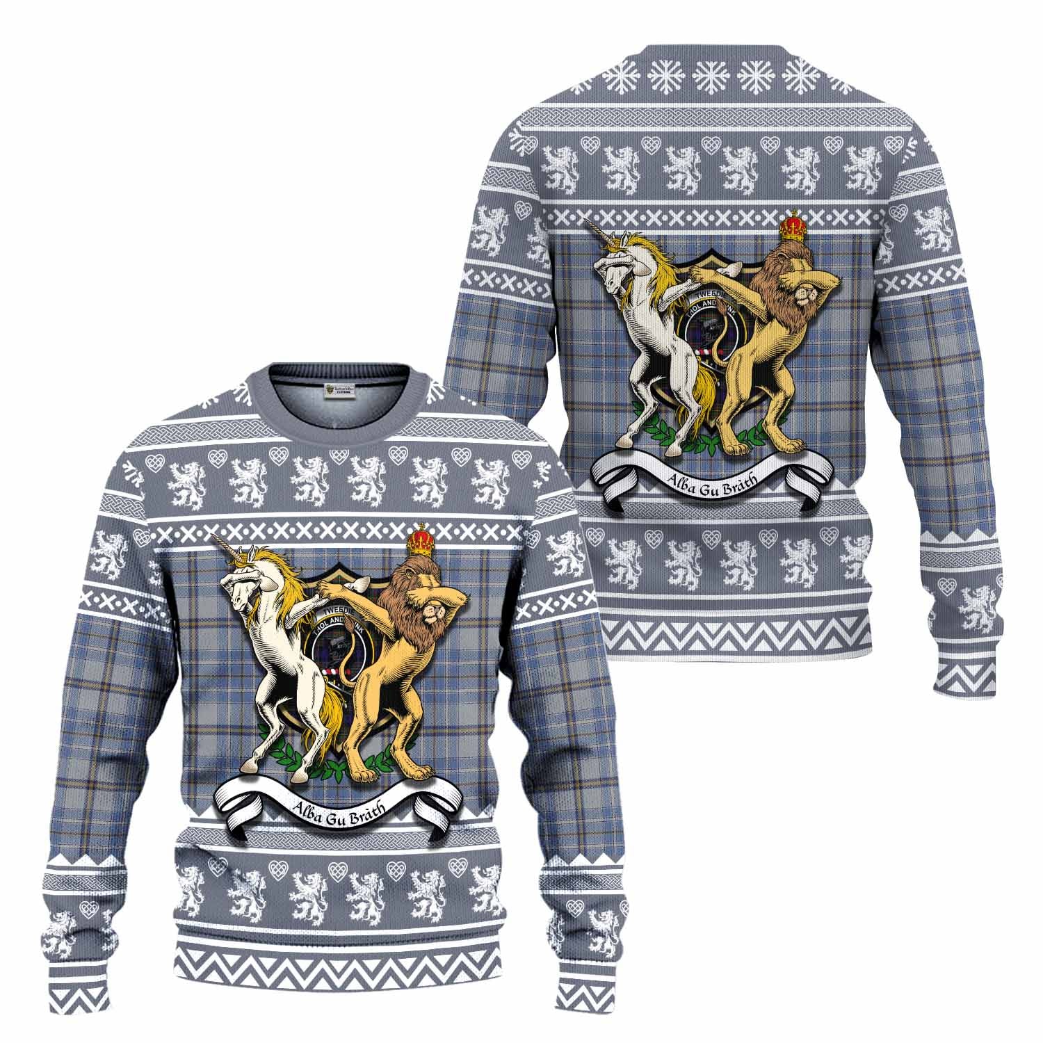 Tweedie Clan Tartan Crest Christmas Ugly Sweater Coat of Arms Funny Style - Tartan Vibes Clothing