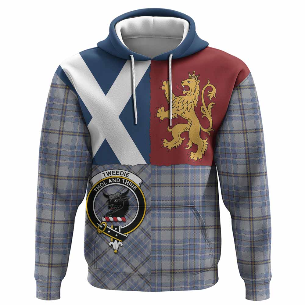 Tweedie Crest Tartan Hoodie with Lion Rampant Saltire Style