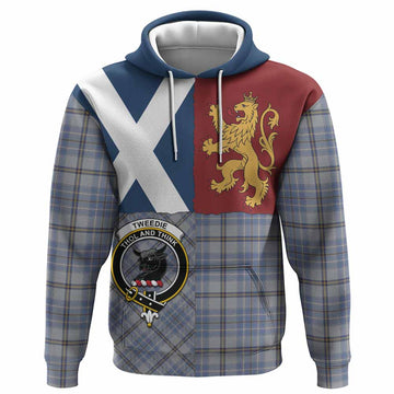Tweedie Crest Tartan Hoodie with Lion Rampant Saltire Style